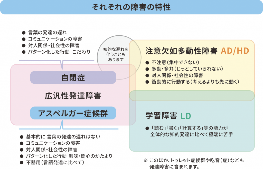 それぞれの障害の特性